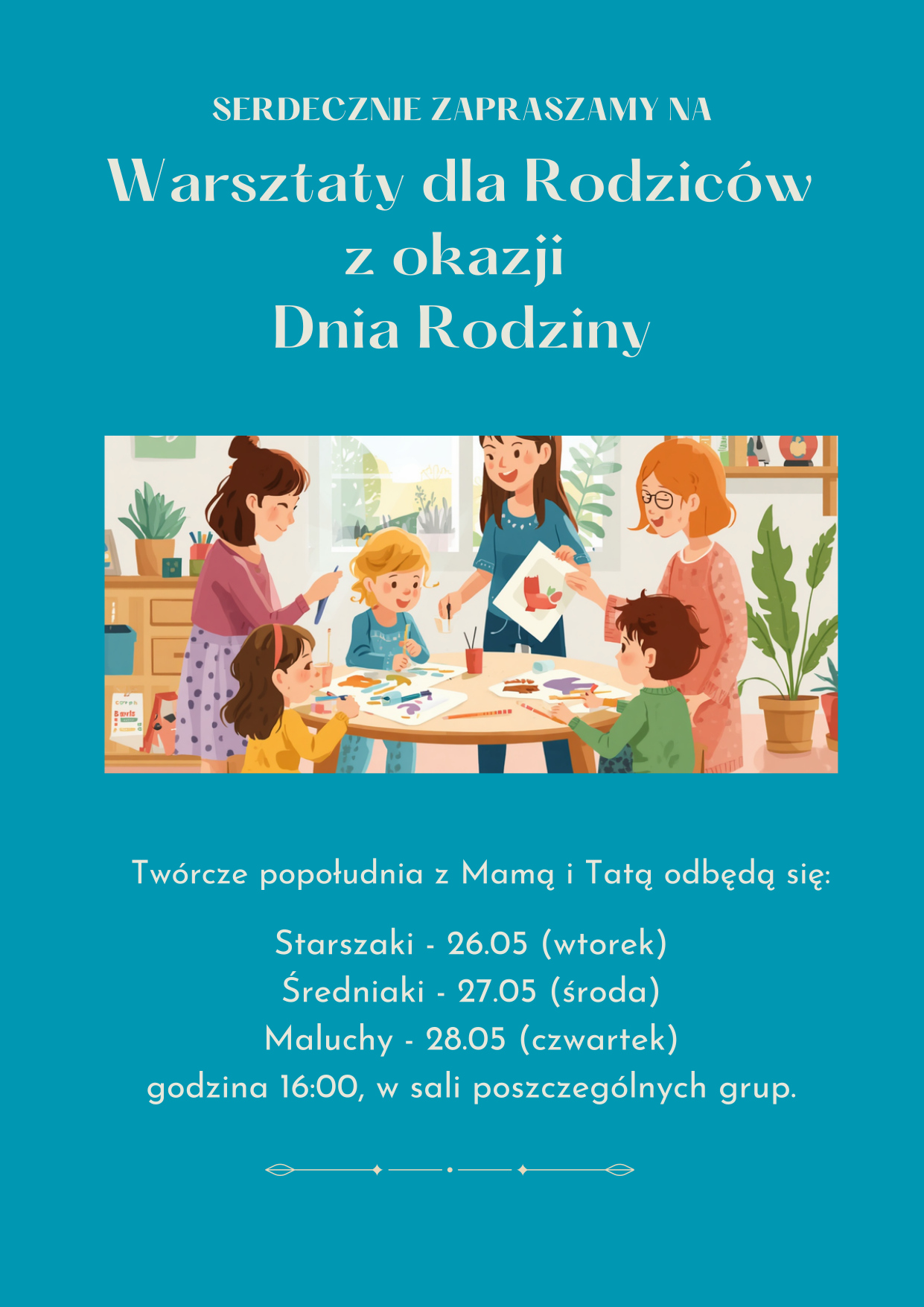 Warsztaty dla rodziców - plakat